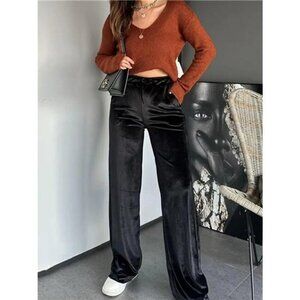 Velvet Wide Leg Pants